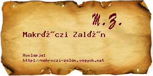 Makróczi Zalán névjegykártya